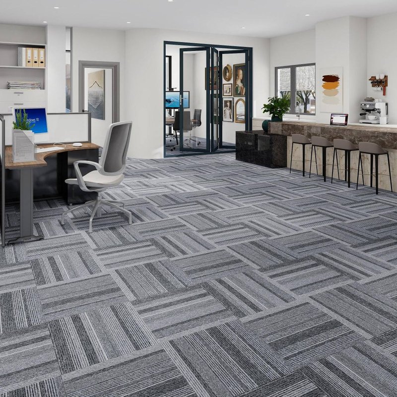 Grey Commercial Carpet Tiles for Offices Public Buildings