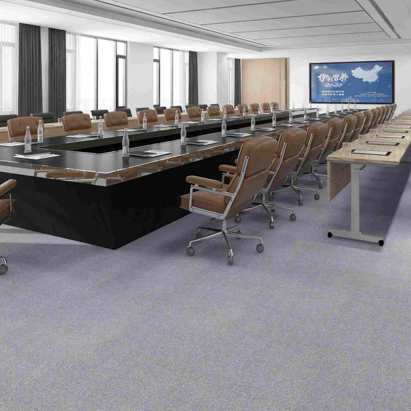 HK/TW 50×50cm Level Loop PET-PVC Commercial Carpet Tiles